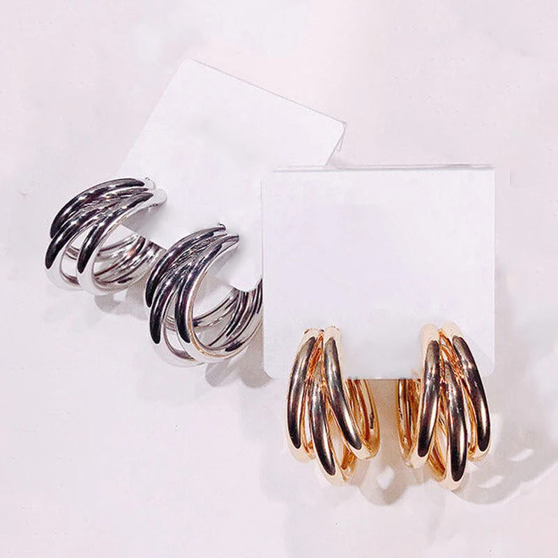 Gold & Silver Plated Contemporary Hoop Earrings