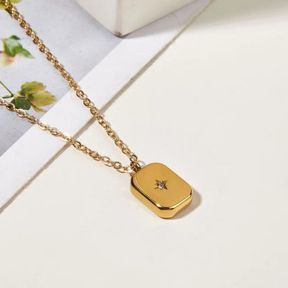 Golden-Plated Anti Tarnish Gold-Toned Star themed Geometric Pendant