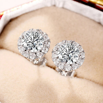 Silver Plated Anti Tarnish AD Studded Round Shape Stud Earrings