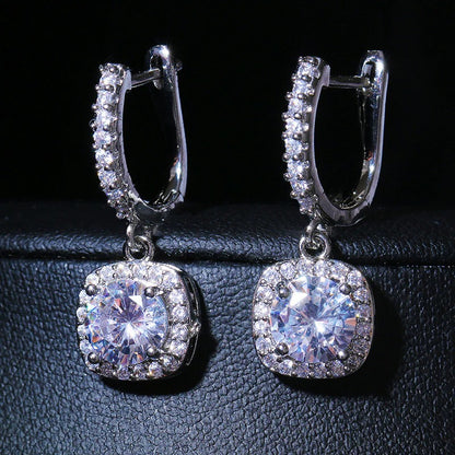 Anti-Tarnish Crushed Ice American Diamond Drop Earrings