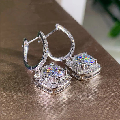 Anti-Tarnish Crushed Ice American Diamond Drop Earrings