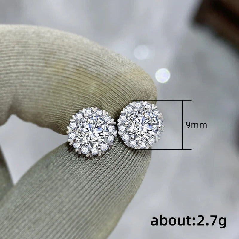 Silver Plated Anti Tarnish AD Studded Round Shape Stud Earrings