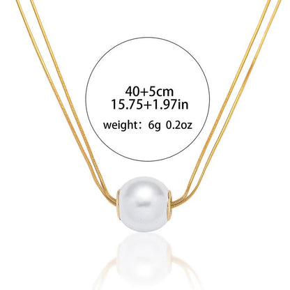 Gold Plated Stainless Steel Anti Tarnish Pearl Studded Pendant