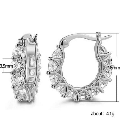 Silver Plated Anti Tarnish American Diamond Studded Contemporary Beautiful Hoop Earrings