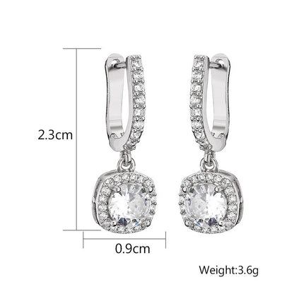 Anti-Tarnish Crushed Ice American Diamond Drop Earrings