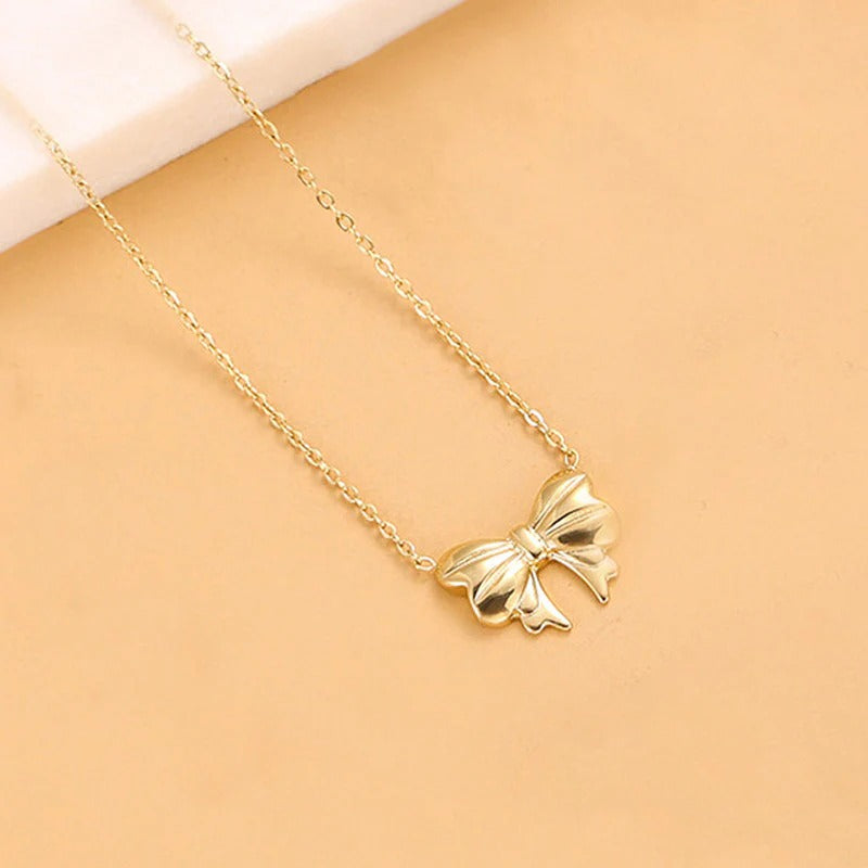 Gold-Plated Anti Tarnish Bow Pendant